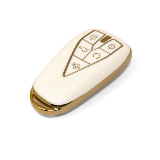 New-Aftermarket-Nano-High-Quality-Gold-Leather-Cover-For-Changan-Remote-Key-5-Buttons-White-Color-CA-C13J5---Emirates-Keys