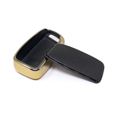 New-Aftermarket-Nano-High-Quality-Gold-Leather-Cover-For-Changan-Remote-Key-4-Buttons-Black-Color-CA-D13J---Emirates-Keys