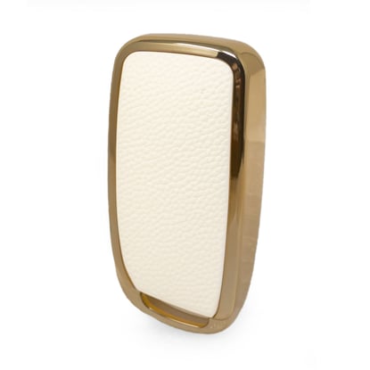 New-Aftermarket-Nano-High-Quality-Gold-Leather-Cover-For-Changan-Remote-Key-4-Buttons-White-Color-CA-D13J---Emirates-Keys