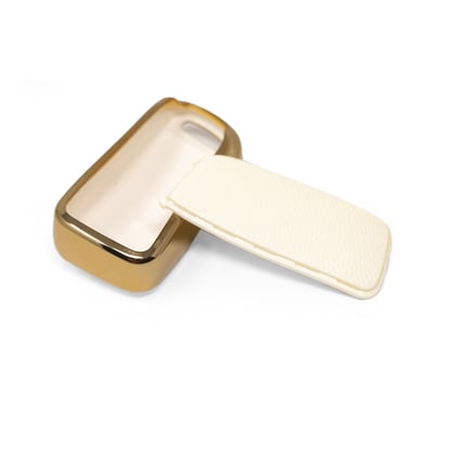New-Aftermarket-Nano-High-Quality-Gold-Leather-Cover-For-Changan-Remote-Key-4-Buttons-White-Color-CA-D13J---Emirates-Keys