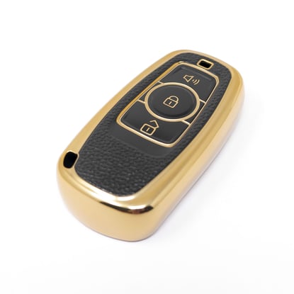 New-Aftermarket-Nano-High-Quality-Gold-Leather-Cover-For-Great-Wall-Remote-Key-3-Buttons-Black-Color-GW-A13J---Emirates-Keys