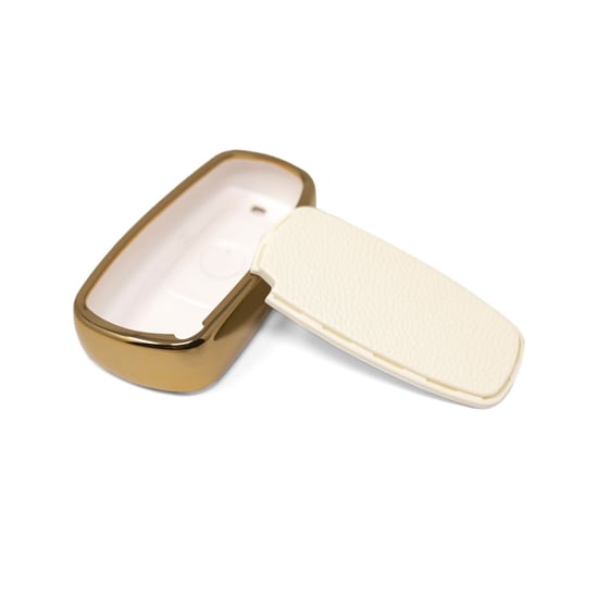 New-Aftermarket-Nano-High-Quality-Gold-Leather-Cover-For-Great-Wall-Remote-Key-3-Buttons-White-Color-GW-A13J---Emirates-Keys