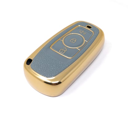 New-Aftermarket-Nano-High-Quality-Gold-Leather-Cover-For-Great-Wall-Remote-Key-3-Buttons-Gray-Color-GW-A13J---Emirates-Keys