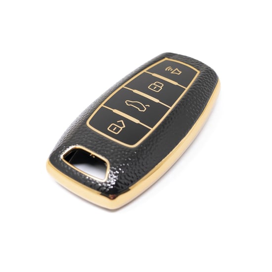 New-Aftermarket-Nano-High-Quality-Gold-Leather-Cover-For-Great-Wall-Remote-Key-4-Buttons-Black-Color-GW-B13J---Emirates-Keys