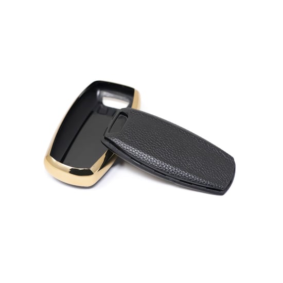 New-Aftermarket-Nano-High-Quality-Gold-Leather-Cover-For-Great-Wall-Remote-Key-4-Buttons-Black-Color-GW-B13J---Emirates-Keys