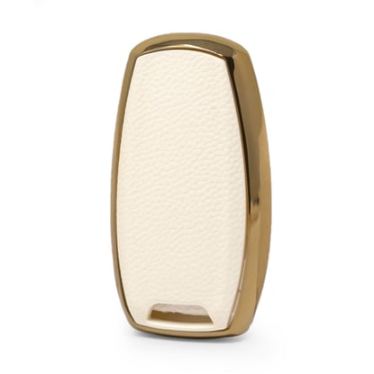 New-Aftermarket-Nano-High-Quality-Gold-Leather-Cover-For-Great-Wall-Remote-Key-4-Buttons-White-Color-GW-B13J---Emirates-Keys