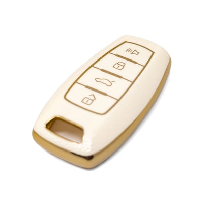 New-Aftermarket-Nano-High-Quality-Gold-Leather-Cover-For-Great-Wall-Remote-Key-4-Buttons-White-Color-GW-B13J---Emirates-Keys