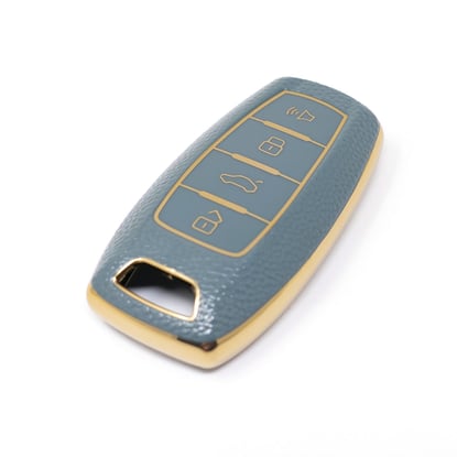 New-Aftermarket-Nano-High-Quality-Gold-Leather-Cover-For-Great-Wall-Remote-Key-4-Buttons-Gray-Color-GW-B13J---Emirates-Keys