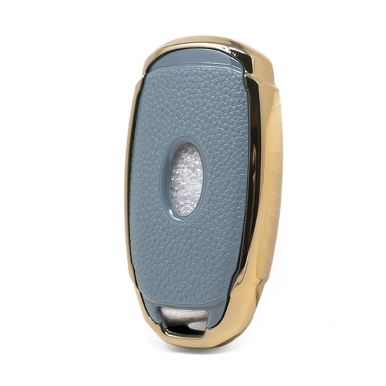 New-Aftermarket-Nano-High-Quality-Gold-Leather-Cover-For-Hyundai-Remote-Key-3-Buttons-Gray-Color-HY-D13J---Emirates-Keys