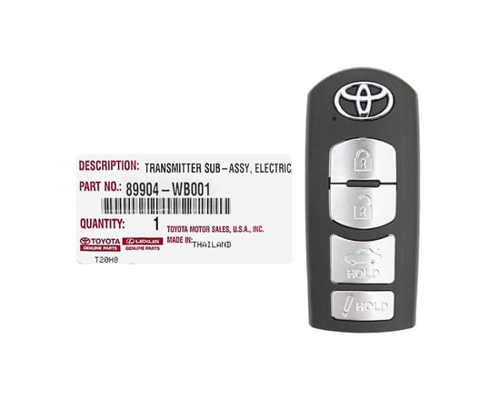 Brand-NEW-Toyota-Yaris-2017-2019-Genuine-OEM-Smart-Remote-Key-4-Buttons-315MHz-89904-WB001---FCCID:-WAZSKE13D01---Emirates-Keys