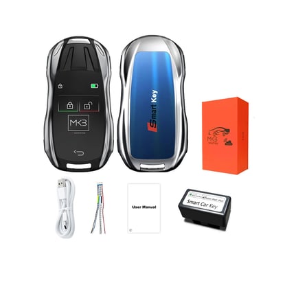 New-Aftermarket-LCD-Universal-Smart-Key-Kit-With-Keyless-Entry-And-IOS-Car-Porsche-Style-Location-Tracking-System-Silver-Color---Emirates-Keys