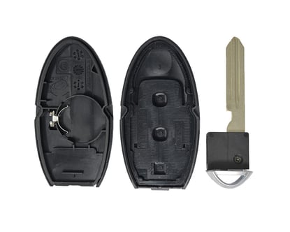 New-Nissan-Infiniti-Smart-Key-Shell-2+1-Button-With-Side-Groove-Right-Battery-Type---MK3-Remote-Shell