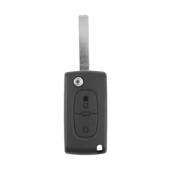 New-Aftermarket-Peugeot-407-Flip-Remote-Key-Shell-2-Buttons-Sedan-Trunk-Type-with-Battery-Holder-VA2-Blade-High-Quality-Best-Price---Emirates-Keys