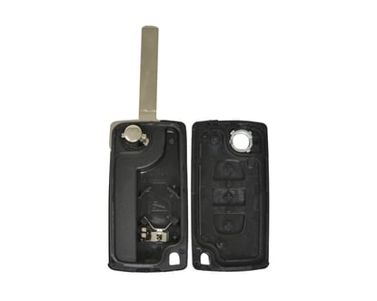 New-Aftermarket-Citroen-Peugeot-Flip-Remote-Key-Shell-3-Button-Light-With-Battery-Holder-High-Quality-Low-Price-Order-Now----Emirates-Keys