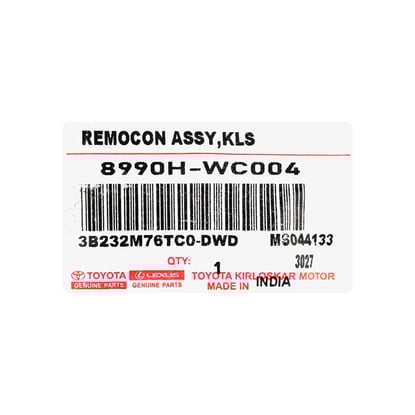 New-Toyota-Urban-Cruiser-2023-Genuine---OEM-Smart-Remote-Key-2-Buttons-433MHz-OEM-Part-Number:-8990H-WC004-,-8990HWC004---Emirates-Keys