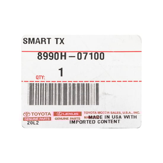 New-Toyota-Avalon-2021-Genuine---OEM-Smart-Remote-Key-3+1-Buttons-433MHz-OEM-Part-Number:-8990H-07100-,-8990H07100---FCC-ID:-HYQ14FCC---Emirates-Keys