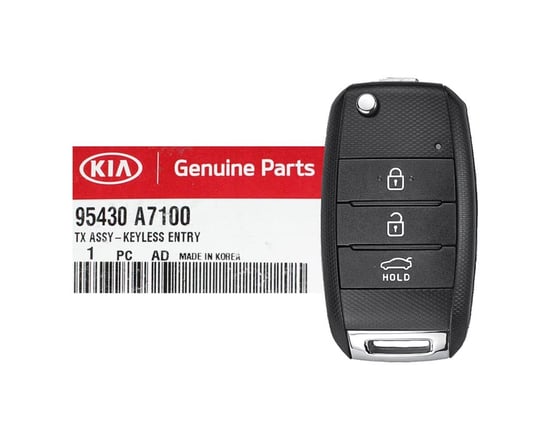 NEW-KIA-Cerato-2014-2015-Genuine-OEM-Flip-Remote-Key-3-Buttons-433MHz-4D-Transponder-95430-A7100-95430A7100---FCCID:-OKA-870T---Emirates-Keys