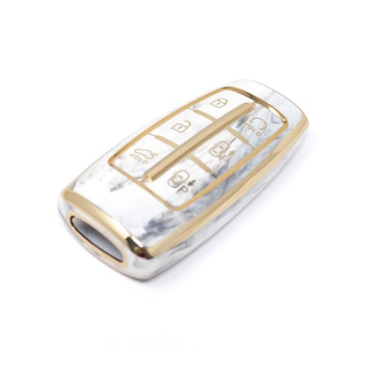 New-Aftermarket-Nano-High-Quality-Marble-Cover-For-Hyundai-Remote-Key-6-Buttons-White-Color-HY-I12J6B---Emirates-Keys