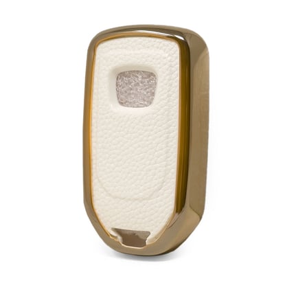 New-Aftermarket-Nano-High-Quality-Gold-Leather-Cover-For-Honda-Remote-Key-4-Buttons-White-Color-HD-A13J4---Emirates-Keys