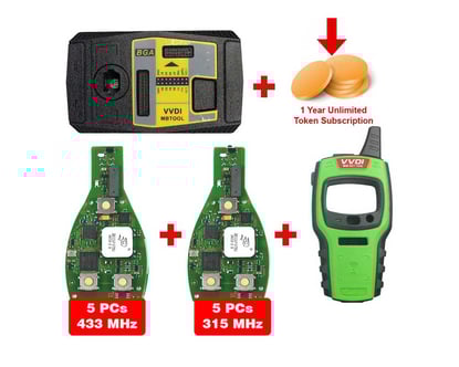 Xhorse-VVDI-MB-BGA-Tool-Device-With-Free-1-Year-Unlimited-Token-&-Mini-Key-Tool-Device-&-10-Pcs-Of-Mercedes-164-221-216-2012-2013-Smart-Remote-Keyless-Go-PCB-3-Buttons-315-433MHz