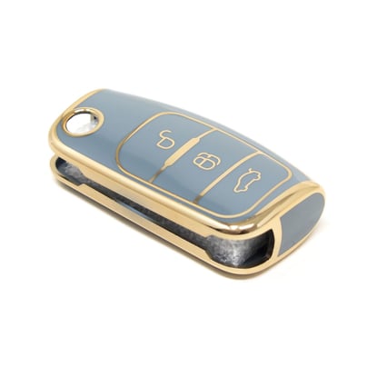 New-Aftermarket-Nano-High-Quality-Cover-For-Ford-Focus-Flip-Remote-Key-3-Buttons-Gray-Color-Ford-G11J---Emirates-Keys