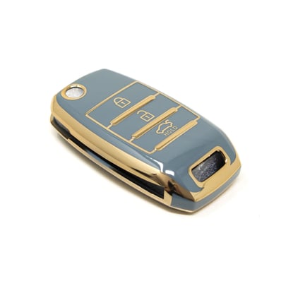 New-Aftermarket-Nano-High-Quality-Cover-For-Kia-Flip-Remote-Key-3-Buttons-Gray-Color-KIA-B11J3---Emirates-Keys