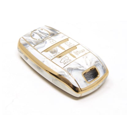 New-Aftermarket-Nano-High-Quality-Marble-Cover-For-Kia-Remote-Key-6-Buttons-White-Color-KIA-D12J6---Emirates-Keys