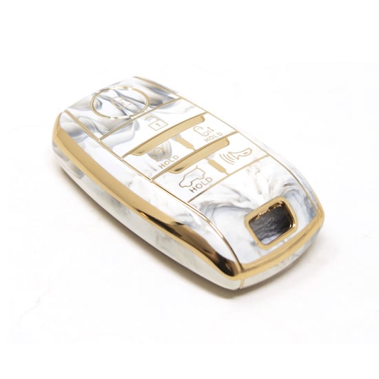 New-Aftermarket-Nano-High-Quality-Marble-Cover-For-Kia-Remote-Key-6-Buttons-White-Color-KIA-D12J6---Emirates-Keys