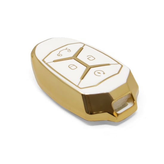 New-Aftermarket-Nano-High-Quality-Gold-Leather-Cover-For-Lynk-&-Co-Remote-Key-4-Buttons-White-Color-LC-A13J---Emirates-Keys