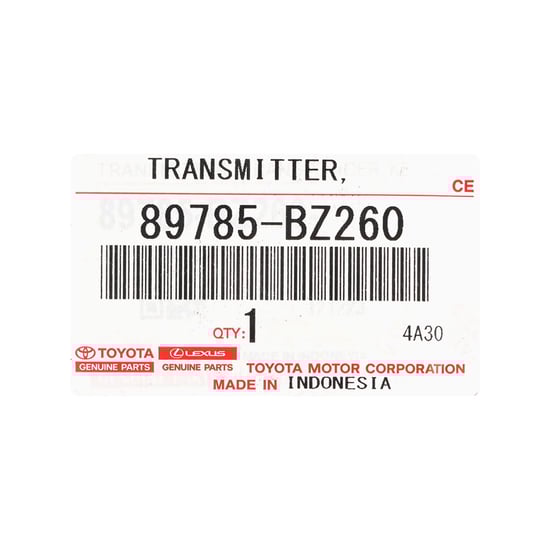 New-Toyota-Yaris-2023-Genuine---OEM-Transponder-Key-PCF7939M-OEM-Part-Number:-89785-BZ260-,-89785BZ260---Emirates-Keys