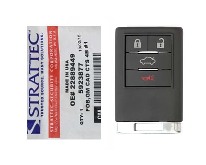 New-Cadillac-CTS-2008-2013-Strattec-Remote-Key-4-Button-315MHz-Manufacturer-Part-Number:-5923877---Emirates-Keys