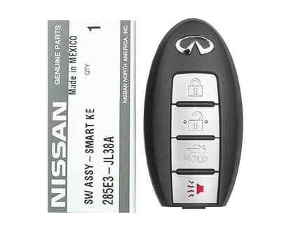 Brand-New-Infiniti-G37-2010-Genuine-OEM-Smart-Key-Remote-4-Buttons-433MHz-OEM-Part-Number:-285E3-JL38A---285E3-JL25A-,-FCCID:-5WK49671---Emirates-Keys