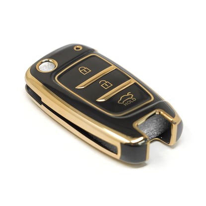 New-Aftermarket-Nano-High-Quality-Cover-For-Hyundai-2020-Flip-Remote-Key-3-Buttons-Black-Color---Emirates-Keys