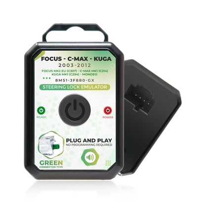 New-Ford-Focus-C-Max-Kuga-Mondeo-Steering-Lock-Simulator-Emulator-Green-Connector-Type---Emirates-Keys