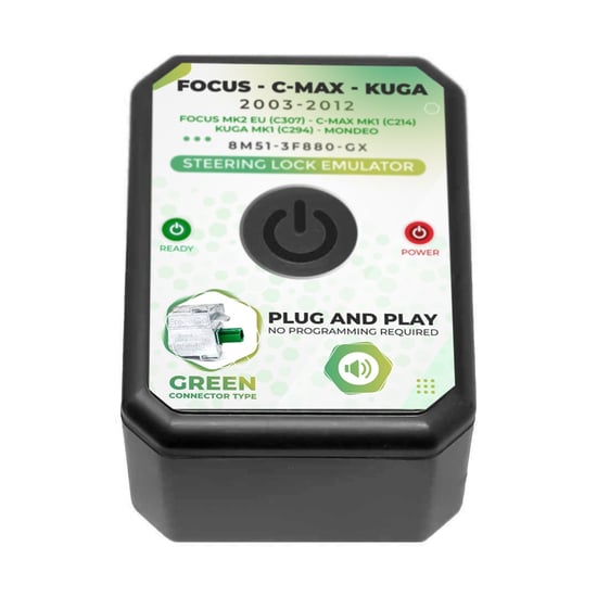 New-Ford-Focus-C-Max-Kuga-Mondeo-Steering-Lock-Simulator-Emulator-Green-Connector-Type---Emirates-Keys