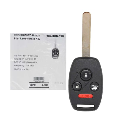 Honda-Pilot-2009-2015-Genuine-OEM-Remote-Key-315MHz-35118-SZA-A03-35118SZAA03,-FCC-ID:-KR55WK49308-OEM---Emirates-Keys