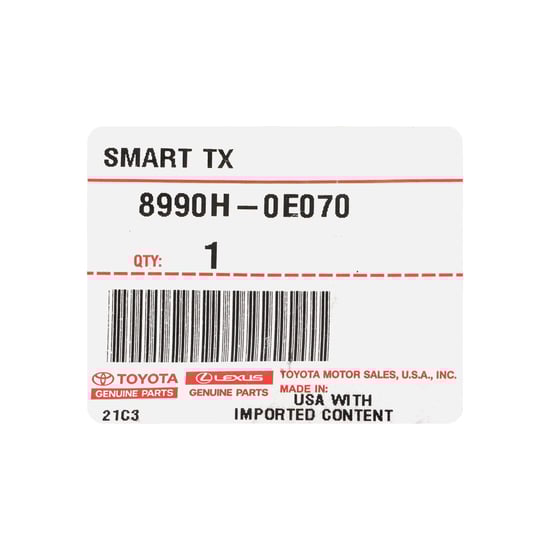 New-Toyota-Highlander-2019-Genuine---OEM-Smart-Remote-Key-2-Buttons-433MHz-OEM-Part-Number:-8990H-0E070-,-8990H0E070---FCC-ID:-14FCC---Emirates-Keys