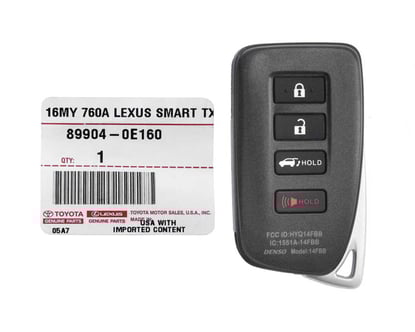 New-Lexus-RX350-2016-2020-Genuine-OEM-Smart-Key-4-Buttons-315MHz-89904-0E160-89904-48C30-89904-0E170---FCCID:-HYQ14FBB---Emirates-Keys