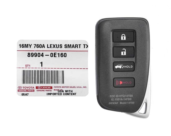 New-Lexus-RX350-2016-2020-Genuine-OEM-Smart-Key-4-Buttons-315MHz-89904-0E160-89904-48C30-89904-0E170---FCCID:-HYQ14FBB---Emirates-Keys