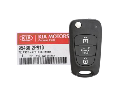 NEW-Kia-Sorento-2013-2014-Genuine-OEM-Flip-Remote-Key-3-Buttons-433MHz-95430-2P910-954302P910---FCCID:-RKE-4F04---Emirates-Keys