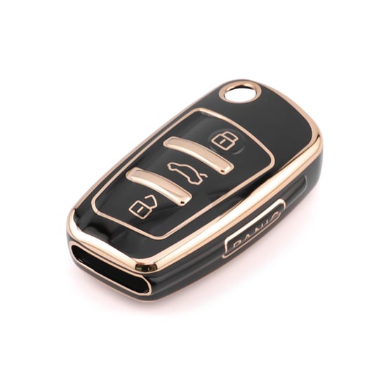 New-Aftermarket-Nano-High-Quality-Cover-For-Audi-Remote-Key-4-Button-Black-Color-Audi-C11J4---Emirates-Keys