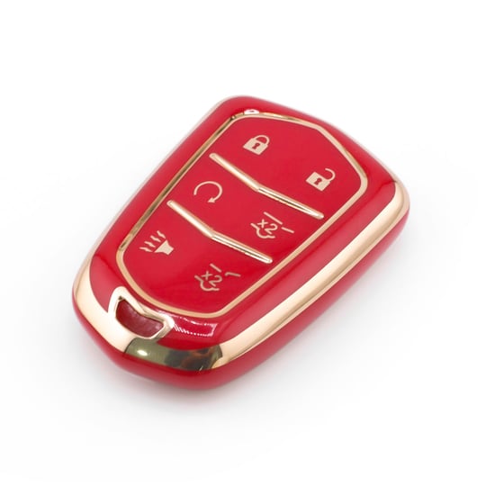 New-Aftermarket-Nano-High-Quality-Cover-For-Cadillac-Remote-Key-6-Button-Red-Color-CDLC-A11J6---Emirates-Keys