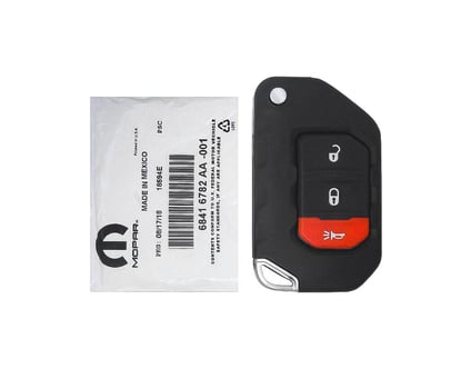 New-Jeep-Wrangler-2018-2021-Genuine-OEM-Flip-Remote-Key-3-Buttons-433MHz-Manufacturer-Part-Number:-68416782AA-FCCID:-OHT1130261---Emirates-Keys