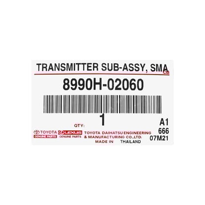 Toyota-Corolla-2019-Smart-Genuine-OEM-Remote-Key-4-Buttons-433-MHz-OEM-Part-Number:-8990H-02060,-FCC-ID:-B2U2K2R----Emirates-Keys