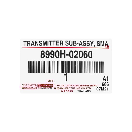 Toyota-Corolla-2019-Smart-Genuine-OEM-Remote-Key-4-Buttons-433-MHz-OEM-Part-Number:-8990H-02060,-FCC-ID:-B2U2K2R----Emirates-Keys