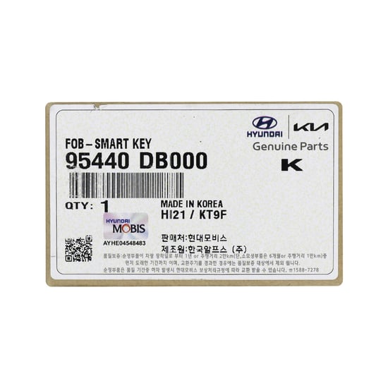 New-KIA-Niro-2021-Genuine---OEM-Smart-Remote-Key-3+1-Buttons-433MHz-OEM-Part-Number:-95440-DB000---Emirates-Keys