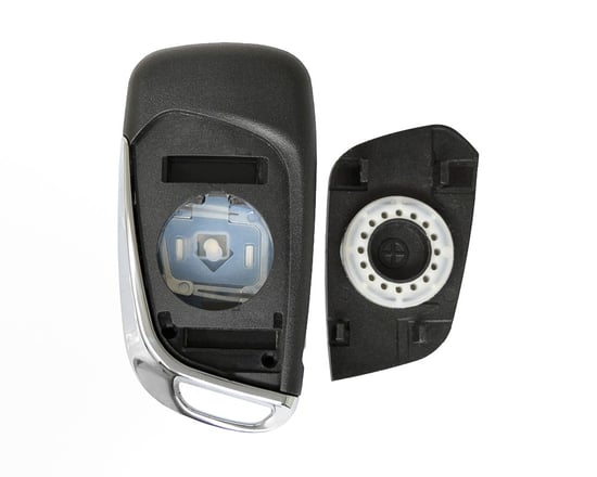 New-Peugeot-Flip-Remote-Shell-Chrome-3-Button-with-Battery-Holder