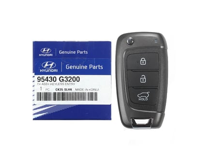 NEW-Hyundai-I30-2018-Genuine-OEM-Flip-Remote-Key-3-Buttons-433MHz-DST80-Transponder-95430-G3200-95430G3200---FCCID:-OKA-450T-OEM---Emirates-Keys