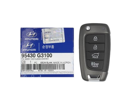 NEW-Hyundai-Elantra-GT-2017-2019-Genuine-OEM-Flip-Remote-Key-4-Buttons-433MHz-95430-G3100-95430G3100---FCCID:-OSLOKA-450T-OEM---Emirates-Keys