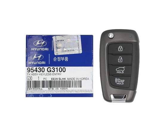 NEW-Hyundai-Elantra-GT-2017-2019-Genuine-OEM-Flip-Remote-Key-4-Buttons-433MHz-95430-G3100-95430G3100---FCCID:-OSLOKA-450T-OEM---Emirates-Keys